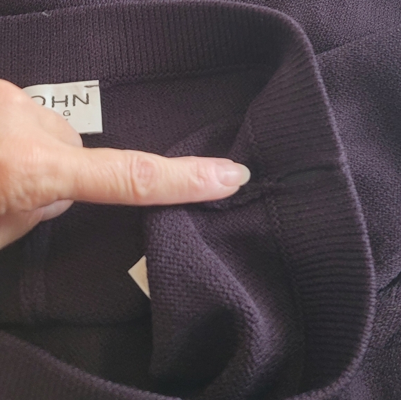 St John Pull On Plum Stretch Santana Knit Pants - Picture 6 of 7